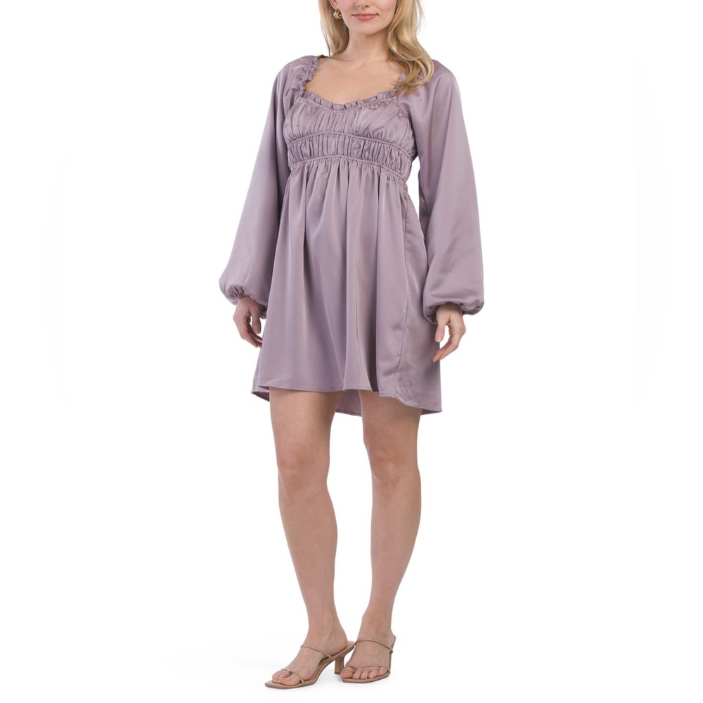 NWT - EMORY PARK Balloon Sleeve Babydoll Mini Dress - Size Small